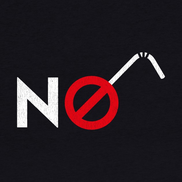 Say No To Plastic Straws - Iconic Symbol by bangtees